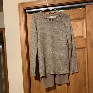Tan sweater with unique back!